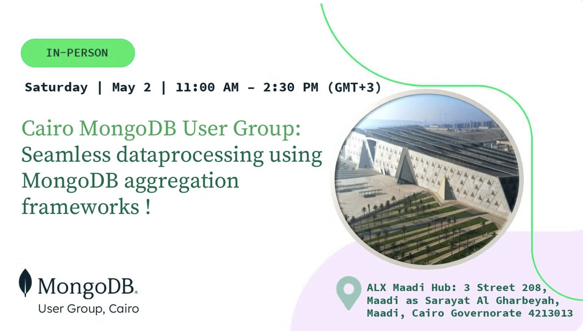 Cairo MongoDB Users Group Meetup 5 event artwork