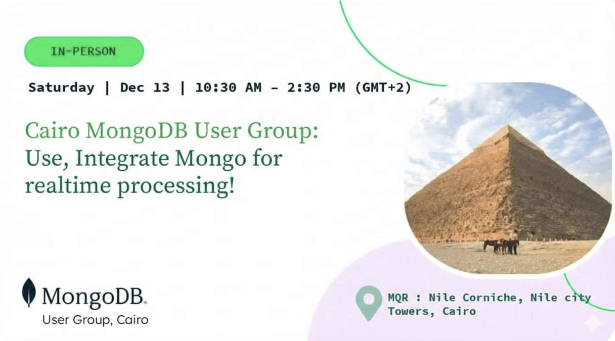 Cairo MongoDB Users Group Meetup 4 event artwork